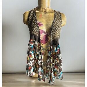 Charlotte Russe Womens Size S Multicolor Top Racerback Open Front Sleeveless Y2K